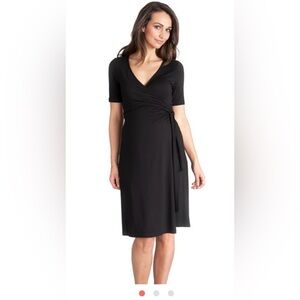 Seraphine Maternity / Nursing Black Wrap Dress